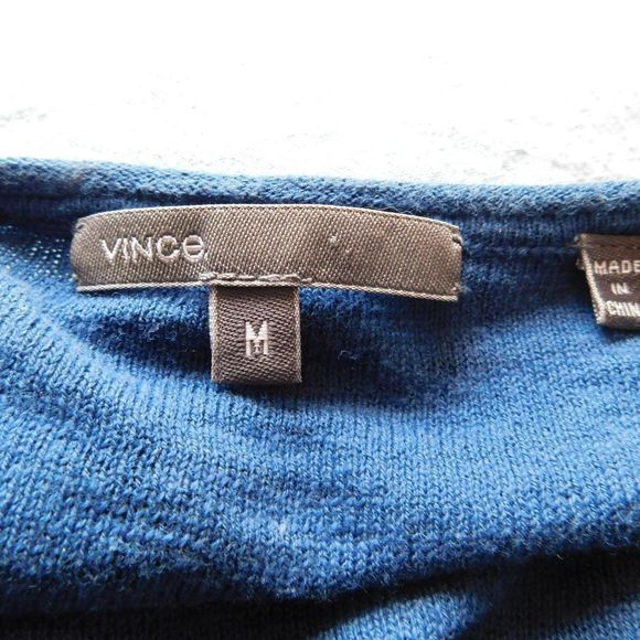Vince Color Block Sweater Black Blue Medium - Picture 5 of 6